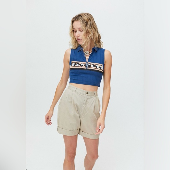 NWT Urban Outfitters Jude Cropped BDG Polo Top Women Size LG - Picture 3 of 9